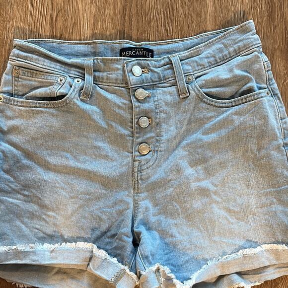 J.Crew Light Wash Button Fly High Rise Denim Shorts Size 28 - Picture 2 of 4